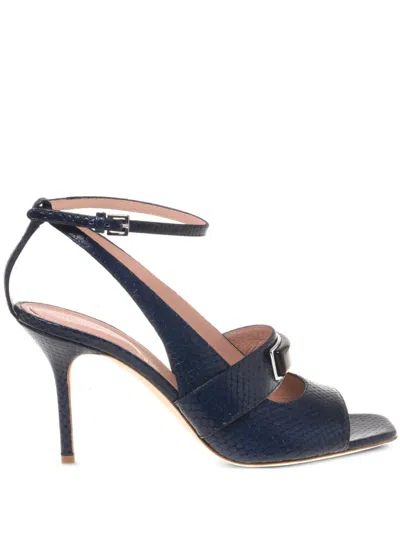 Alberta Ferretti Embellished Leather Sandals In Blue