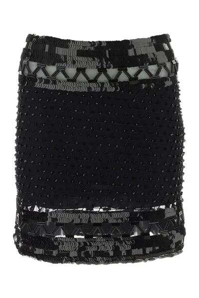 ALBERTA FERRETTI EMBELLISHED MESH MINI SKIRT