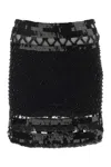 Alberta Ferretti Alberta Ferreti Embellished Mesh Mini Skirt In Nero