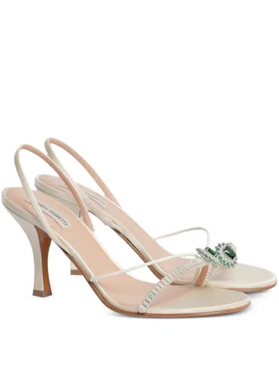 Alberta Ferretti Embellished-strap Sandals In White