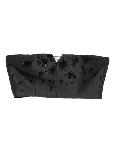 Alberta Ferretti Embellished Top In Black