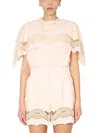 Alberta Ferretti Alberta Ferreti Embroidered Cape Top In Pink