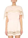 Alberta Ferretti Alberta Ferreti Embroidered Cape Top In Pink