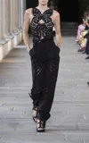 Alberta Ferretti Embroidered Cotton-blend Jumpsuit In Black