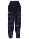 Alberta Ferretti Embroidered High Waist Wide Leg Trousers