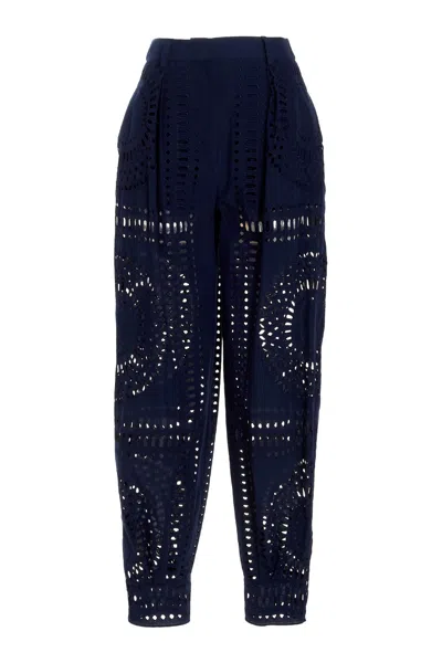 ALBERTA FERRETTI ALBERTA FERRETTI EMBROIDERED COTTON PANTS