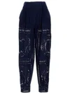 Alberta Ferretti Embroidered High Waist Wide Leg Trousers