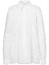 Alberta Ferretti Cut-out And Embroidery Detailed Shirt In Cotton Blend In White