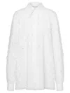 Alberta Ferretti Cut-out And Embroidery Detailed Shirt In Cotton Blend In White