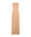 Alberta Ferretti Long Enver Satin Dress In Pink