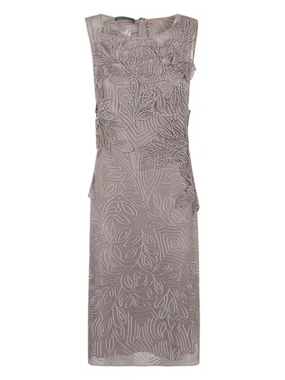 ALBERTA FERRETTI EMBROIDERED MIDI DRESS