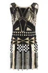 Alberta Ferretti Embroidered Mini Dress In Black