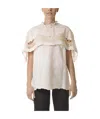 Alberta Ferretti Alberta Ferreti Embroidered Cape Top In Nude