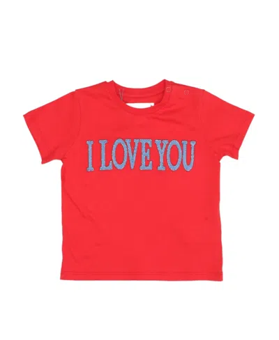 Alberta Ferretti Embroidered Slogan T-shirt In Red