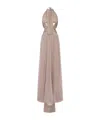 Alberta Ferretti Embroidered Tulle Maxi Dress In Nude