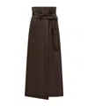 Alberta Ferretti Brown Long Skirt With Embroidered Belt In Black