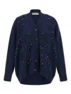 Alberta Ferretti Oversized Embellished Cardigan In Blue