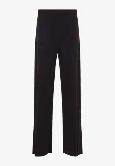 Alberta Ferretti Essential Straight-leg Pants In Brown