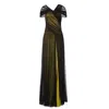 Alberta Ferretti Long Sheer Drapped Dress