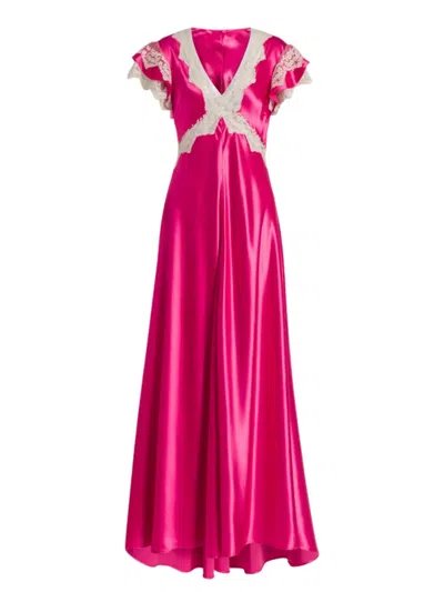 Alberta Ferretti Evening Dresses And Women's Ceremony  - Gloss Satin Dress - Fuchsia