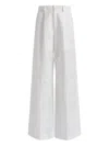 Alberta Ferretti Eyelet Trousers In White