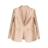 Alberta Ferretti Buttoned Peak-lapel Jacket In Brown