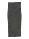 Alberta Ferretti Textured Black Wool Blend Midi Skirt In Gray