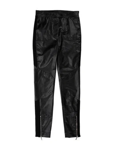 Pre-owned Alberta Ferretti Faux Leather Straight Leg Pants In Black