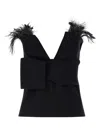Alberta Ferretti High Waist Straight Leg Trousers With Crease Detailing In Black