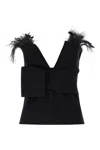 Alberta Ferretti High Waist Straight Leg Trousers With Crease Detailing In Black