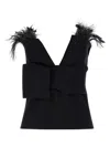 Alberta Ferretti High Waist Straight Leg Trousers With Crease Detailing In Black