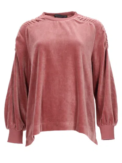 Alberta Ferretti Felpa In Ciniglia Di Cotone In Pink