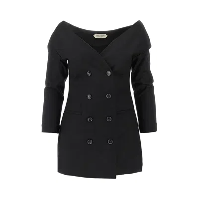 ALBERTA FERRETTI FF-THE-SHOULDER DOUBLE-BREASTED JACKET