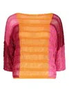 Alberta Ferretti Finge-detailing Blouse In Orange