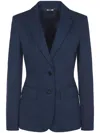 Alberta Ferretti Fitted Blue Tailored Jacket In Blue