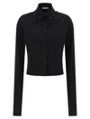 Alberta Ferretti Embellished Collar Fitted Silhouette Long Sleeves In Black