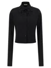Alberta Ferretti Embellished Collar Fitted Silhouette Long Sleeves In Black