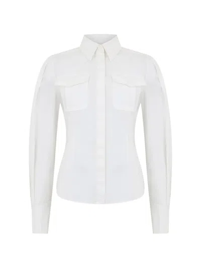 Alberta Ferretti Flap-pocket Fitted Shirt In White