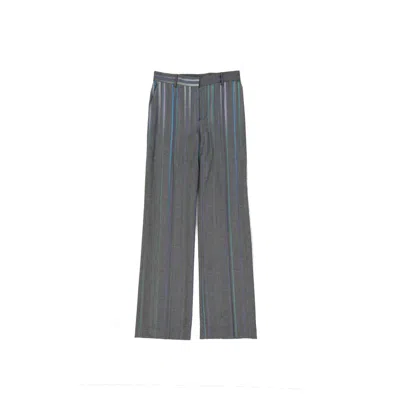 Alberta Ferretti Flared Leg Wool Blend Trousers In Gray