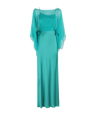 ALBERTA FERRETTI ALBERTA FERRETTI LAYERED BELTED DRESS