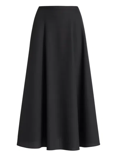 Alberta Ferretti Flared Midi Skirt In Black