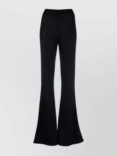 Alberta Ferretti Knitted Flared Trousers In Black
