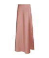 Alberta Ferretti Long Flared High Waist Skirt In Pink