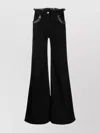 Alberta Ferretti Flared Trousers Embellished Pockets In Black
