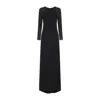 Alberta Ferretti Floor-length Black Dress With Sheer Sleeves In Black
