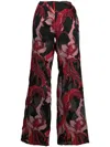 Alberta Ferretti Gerade Hose Mit Blumenapplikation In Schwarz