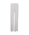 Alberta Ferretti Split Cotton Gabardine Wide Pants In White