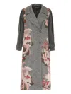 Alberta Ferretti Single-breasted Long Coat In Gray