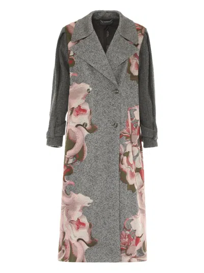 ALBERTA FERRETTI FLORAL-EMBROIDERED COAT
