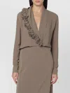 Alberta Ferretti Beige Blouse With Floral Embroidery Women In Neutral